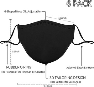 Máscara de algodón reutilizable, protección solar, color sólido, cómoda, ajuste suave, duradera para uso diario - Product Image 3