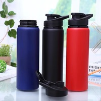 Bouteille d'eau sport en aluminium personnalisée avec logo, 600 ml, 750 ml, bouteille d'eau promotionnelle en aluminium avec poignée