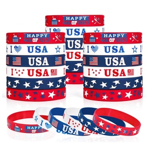 Youmigift Wholesale Usa Flag Bracelet Eco-friendly Custom Text Letter Logo Rubber Bracelet American Flag Silicone Wristband - Product Image 2
