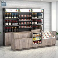 Vitrine à tabac avec étagère de comptoir de dépanneur en verre trempé,acieret bois pour cigarettes,collations et vente au détail
