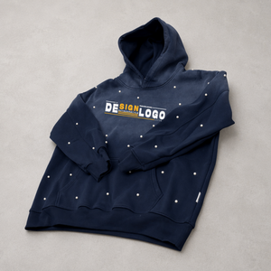 Heavyweight High Quality Acid Wash <b>Plain</b> Hip Hop Rhinestone <b>Hoodies</b> Vintage Distressed Printing Blank Pullover Hoodie For Men - Product Image 5