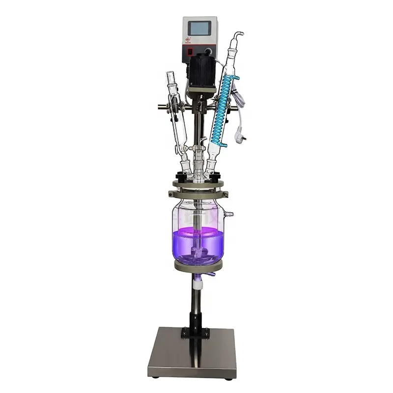 2L Economical Choice factory price Jacketed Glass reactor