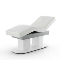 Table de massage électrique de luxe avec base en métal blanc, très large, 3 moteurs, chauffante, pour soins du visage et extensions de cils