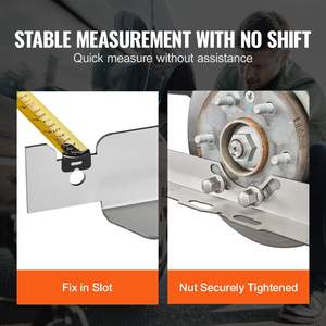 Lot de 2 plaques d'angle d'orteil en acier inoxydable, outil d'alignement de roue de mesure précis avec 2 rubans à mesurer et tableau de conversion - Product Image 4
