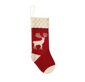 1 pièce Chaussette de Noël en acrylique tricotée, porte-cadeau suspendu, décoration de scène festive, style élan, vente en gros USA - Product Image 6
