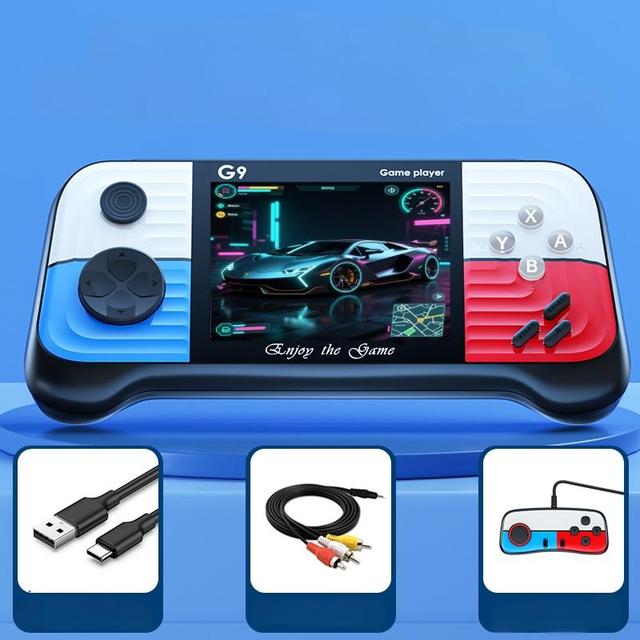 New G9 Handheld Gaming Console with Retro Style Joystick 666 in 1 Arcade Games Contrast Color for Retro Handheld Players