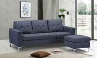 Canapé d'angle en forme de L de style Chesterfield moderne avec housse amovible en tissu pour salon et usage hôtelier