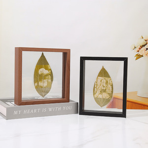 <span class=keywords><strong>2025</strong></span> mới bán buôn hai mặt Acrylic Sáng Tạo Lá khắc hiển thị đứng với khung gỗ rỗng cho mẫu lá cây - Product Image 4