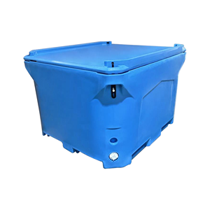 Thùng nhựa đúc xoay công nghiệp có bánh xe để vận chuyển cá và hải sản hạng nặng - Product Image 6