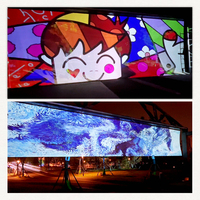 Plano de planta Pantalla visual Proyección curva interactiva Contenido personalizado Holograma Mapeo 3D Proyector arquitectónico al aire libre