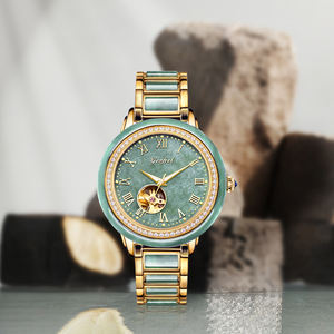 OEM Factory Custom <b>Men</b> Jadeite <b>Watch</b> Automatic <b>Mechanical</b> <b>Men</b> Calendar Natural Jade <b>Watch</b> - Product Image 5
