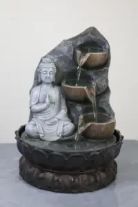 Chinese Buddha Statue Decorated Resin Craft Fountain