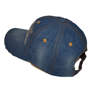 Bling Sporty 5-Panel Baseball <b>Cap</b> for <b>Women</b> & Girls Custom Logo Rhinestone Embellished Distressed Denim Casual Gift - Product Image 6