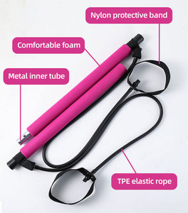 อุปกรณ์ออกกำลังกายแบบปรับได้สำหรับยิมที่บ้าน บาร์โยคะพิลาทิสแบบพกพาพร้อมสายยางยืด - Product Image 2