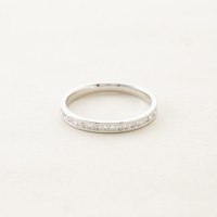 Anillo Delgado de Diamante Natural con Acabado Pulido Elegante, Joyería Fina, Ajuste Cómodo y Suave para Uso Diario Prolongado
