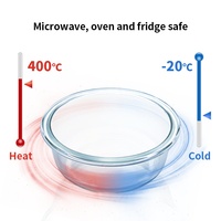 Bol de conservation alimentaire en verre avec couvercle en silicone jaune, hermétique, anti-fuite, compatible micro-ondes, empilable, en borosilicate