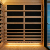 Sauna hybride moderne pour extérieur, designs dorés, sauna sec en cèdre rouge pour jardin, villa, cour, avec contrôle Wi-Fi