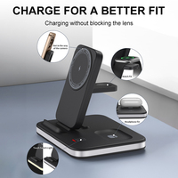 Chargeur sans fil magnétique 3-en-1 à succès 2026, Type-C 15W, charge rapide QC3.0/PD, câble rétractable, multifonctionnel pour bureau