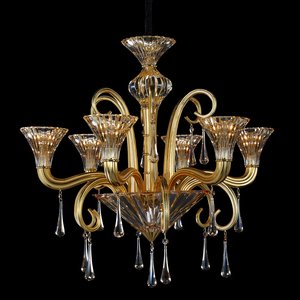 VH Sang Trọng Đơn Giản Châu Âu Nhà LED Đèn Chùm Pha Lê & Tất Cả Đồng Vàng Ánh Sáng Cánh Tay Trần Treo Có Thể Điều Chỉnh Chiều Cao - Product Image 1