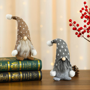 New <b>Christmas</b> polka dot knitted hat, seated figurine, home decor, hotel <b>window</b> <b>display</b>, gift decoration. - Product Image 4