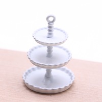 Ensemble d'accessoires de cuisine miniature pour maison de poupée à l'échelle 1:12, 1 mini support à gâteau à trois étages pour la décoration, fournitures pour maison de poupée