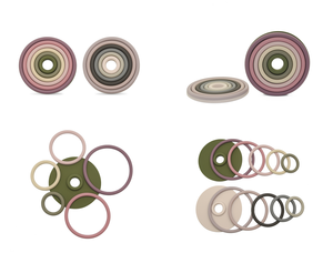 Juguete de apilamiento de silicona de grado alimenticio para bebés, conjunto de formas circulares coloridas, juego de pila educativo para niños - Product Image 5