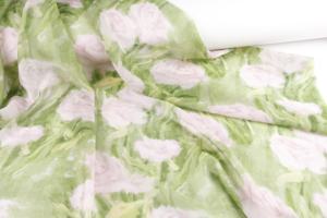 Peinture à l'huile Style Doux Semi Transparent Vert + Rose Rose Mélange Imprimé <span class=keywords><strong>Tel</strong></span> Nylon Tissu Hanfu Jupe Tissu - Product Image 5