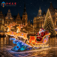 Weihnachts-Rentier-Schlitten Seiden-Laterne für Außenbereich Handgefertigte IP65 Wasserdichte LED-Feiertagsdekoration Große Festlaterne