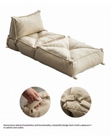 Fauteuil de relaxation en tissu compressé, design moderne, exclusivité transfrontalière, grand format, avec dossier unique, style Tatami, pour salon