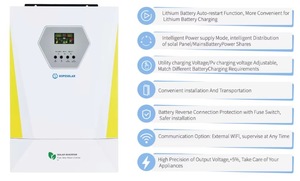 Inversor <span class=keywords><strong>Solar</strong></span> Híbrido Tudo-em-Um de 3kW 5kW 10kW com MPPT e Bateria de Lítio - Sistema Completo de Energia Residencial 220V On/Off Grid - Product Image 5