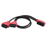 Cable Divisor en Y OBD2 OBD-II de 16 Pines Macho a Hembra en Ángulo Recto para Escáner de Diagnóstico y Lector de Códigos de Falla