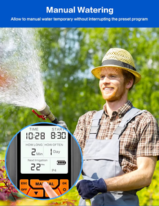 Автоматический контроллер для ирригации 4-программный цифровой таймер для орошения воды, эффективное орошение для наружного, двора, сада, фермы - Product Image 2