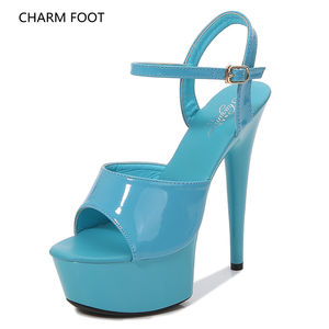 Catwalk-zapatos de tacón alto con plataforma para mujer, calzado sexy de 15cm, color negro - Product Image 4