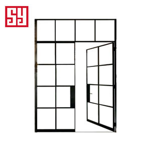 Pintu Besi Prancis, Pintu Masuk Modern Pintu Eksterior Baja - Product Image 1