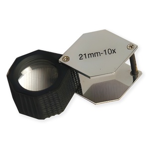 แว่นขยายแบบพกพา รุ่น S-137 B รูปทรงหกเหลี่ยม ขนาด 10x 21 มม. พร้อมด้ามจับยางกันลื่น เลนส์ออพติคอลขนาดใหญ่ สำหรับตรวจสอบเพชรและอัญมณี - Product Image 1