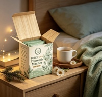 Boîte en carton écologique personnalisée en gros pour thé en vrac, sachets de thé aux herbes, emballage cadeau de Noël pour boutique