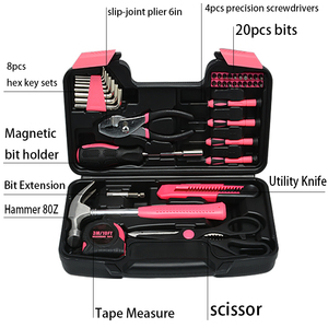 ポータブル39個プロフェッショナル手工具セット家庭用基本修理ハードウェア組み合わせ修理ツールキットボックス - Product Image 5