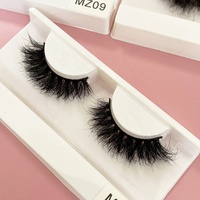Faux cils en vison véritable, super volumineux et épais, à bande transparente, en bandes complètes, 22MM, courbure D, pour marque privée, vente en gros