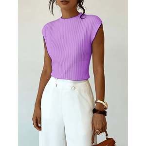 เสื้อกั๊กถักแขนกุด สีเบจ เอเชียน S(44) เสื้อแฟชั่นผู้หญิง - Product Image 1