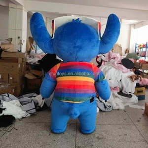 Efun profesional personalizar inflable <span class=keywords><strong>Stitch</strong></span> mascota <span class=keywords><strong>disfraz</strong></span> felpa dibujos animados <span class=keywords><strong>Rosa</strong></span> personaje azul trajes Cosplay disfraces para adultos - Product Image 3