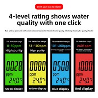 Pengukur Suhu TDS EC 3-in-1 Pena Penguji Kualitas Air 0-9999ppm dengan Layar Warna 4-Tingkat untuk Air Minum Akuarium Kolam Renang