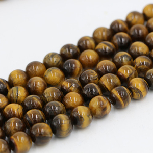 Vente en gros de pierres précieuses en vrac 4mm 6mm 8mm 10mm Perles d'œil de tigre brun naturel pour la fabrication de bracelets et de bijoux - Product Image 1