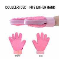 Gant de toilettage double face pour animaux de compagnie, brosse de massage et de nettoyage pour le bain, gant anti-poils pour chat et chien