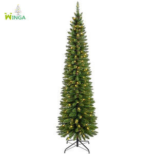 Nouveau design, <span class=keywords><strong>sapin</strong></span> de Noël artificiel LED pré-éclairé, type « crayon », 7 pieds, en <span class=keywords><strong>sapin</strong></span> majestueux, disponible en OEM et échantillon - Product Image 1