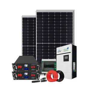 20KW家庭用太陽エネルギー貯蔵システム高周波5KWハイブリッドインバーター48VLiFePO4バッテリーパックAC出力 (モノパネル付き)