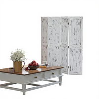 Cloison de séparation de pièce moderne sur mesure avec écran blanc et cloison pliante en bois noir pour l'intimité