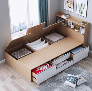 Meubles modernes de grande taille contemporains pour <span class=keywords><strong>chambre</strong></span> à <span class=keywords><strong>coucher</strong></span> <span class=keywords><strong>design</strong></span> minimaliste, lit en bois MDF en mélamine - Product Image 2