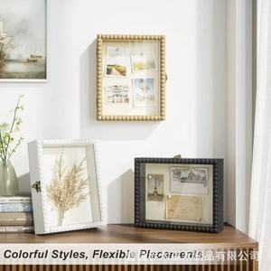 Marco de Madera con Cuentas para Fotos, Rectangular, de Madera Sólida, para Colgar en la Pared o Decorar el Escritorio - Product Image 2