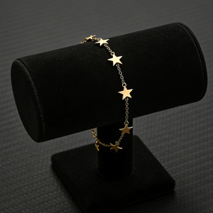 Irls-tobillera de estrella de cinco puntas, joyería de acero inoxidable, cadena de tobillo con colgante de estrella y borla - Product Image 1