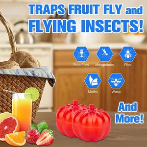 Chingyoo rắn mini nhựa hình bí ngô thân thiện với môi trái cây Fly Trap Set 2 trong nhà bếp sử dụng dễ dàng điền vào chất hấp dẫn 1-2L - Product Image 5